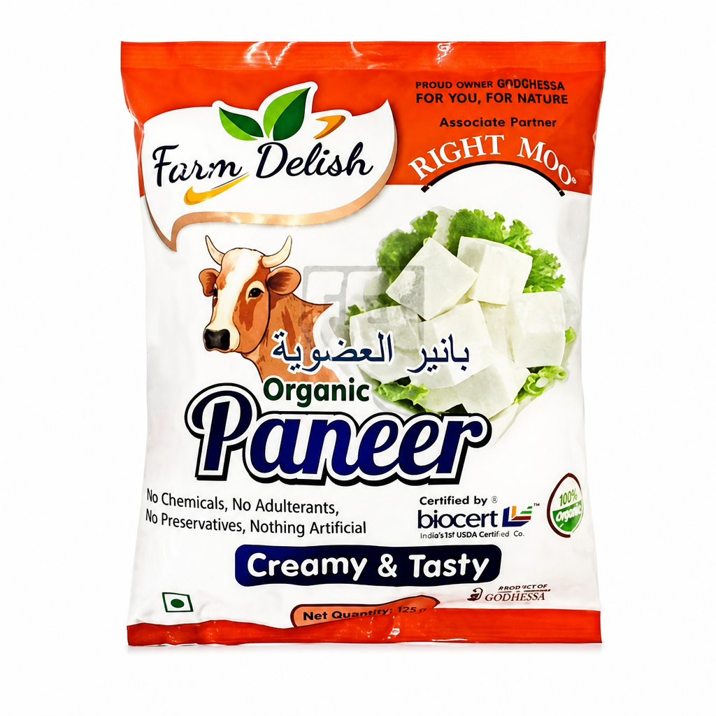 PANEER ORGANIC CUBES 125 G