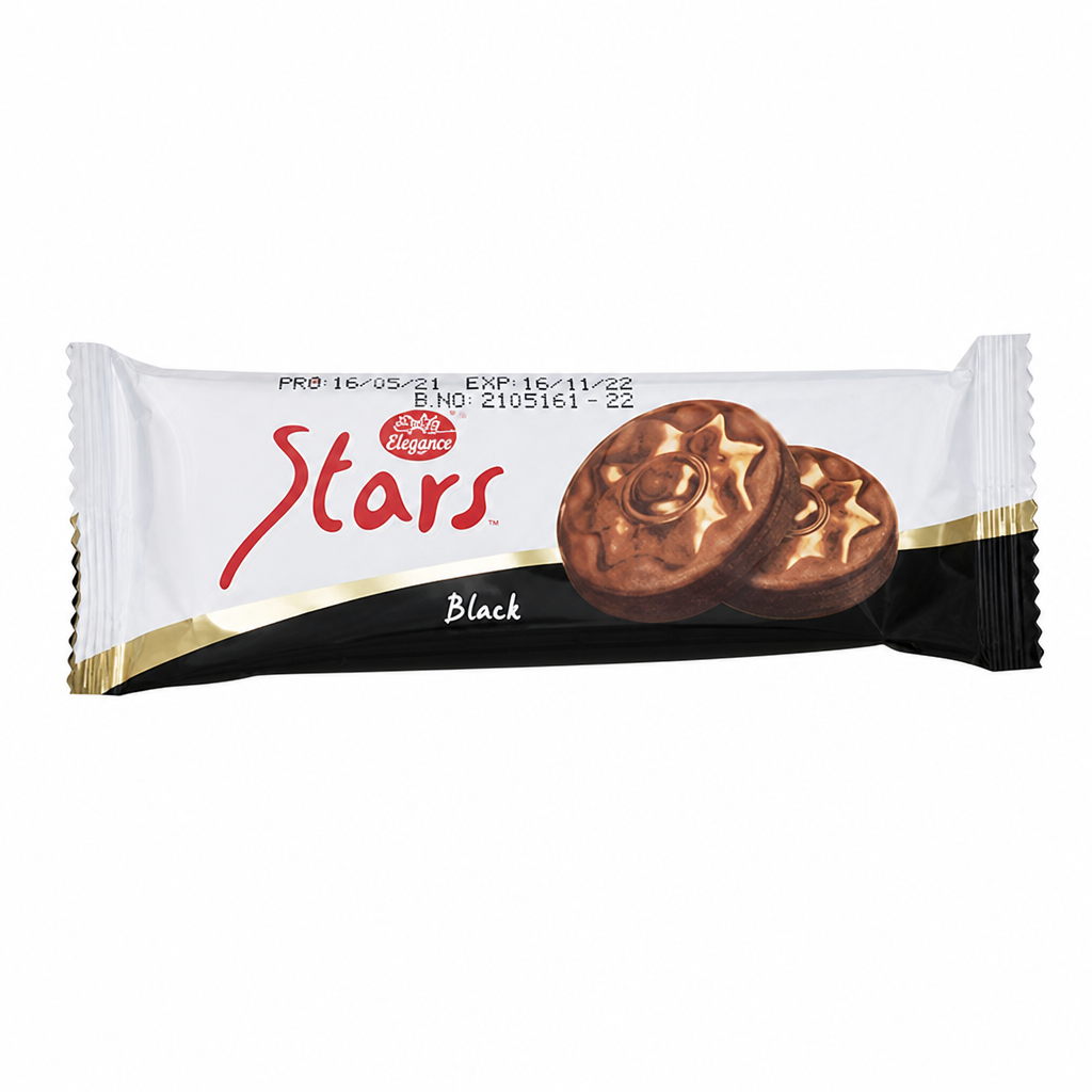 ELEGANCE STARS BLACK CHOCOLATE 34 GM