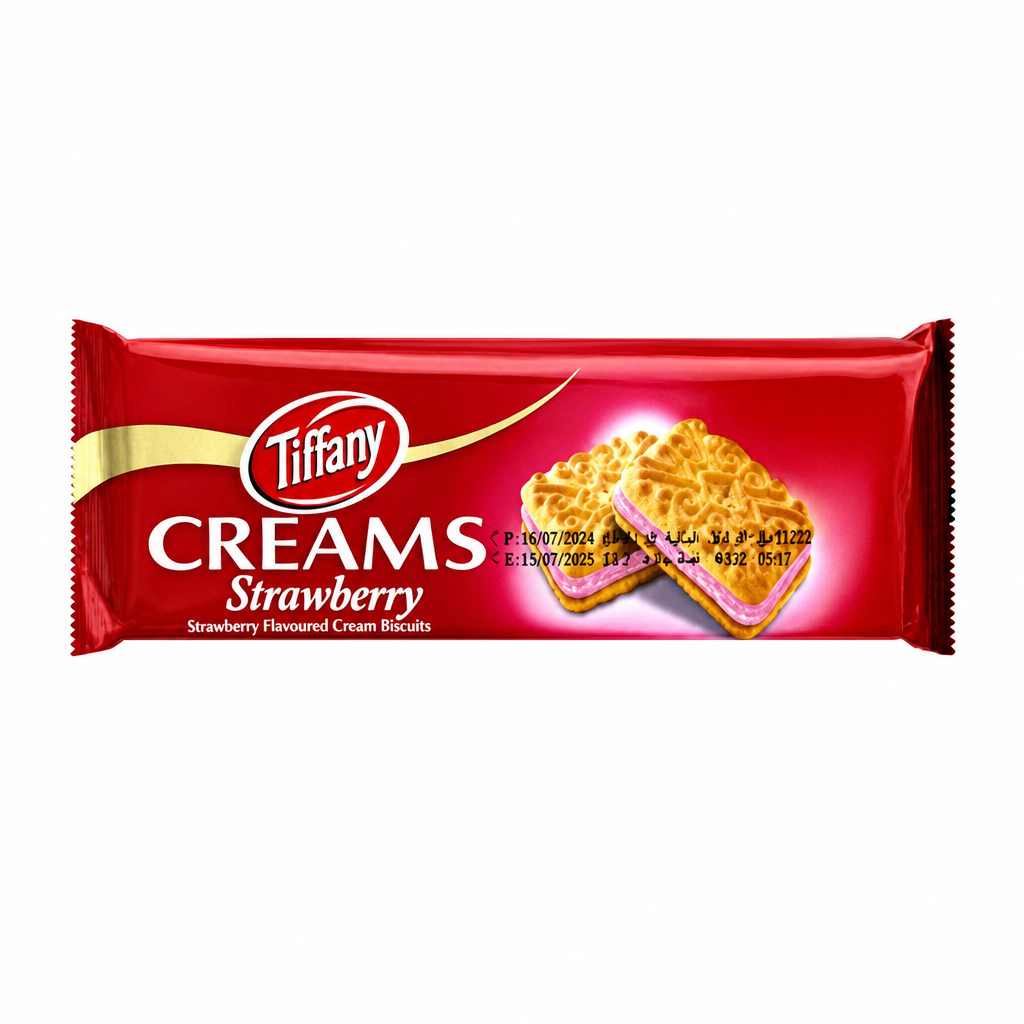TIFFANY CREAM BISCUIT STRWBRY FLVD 80 GM