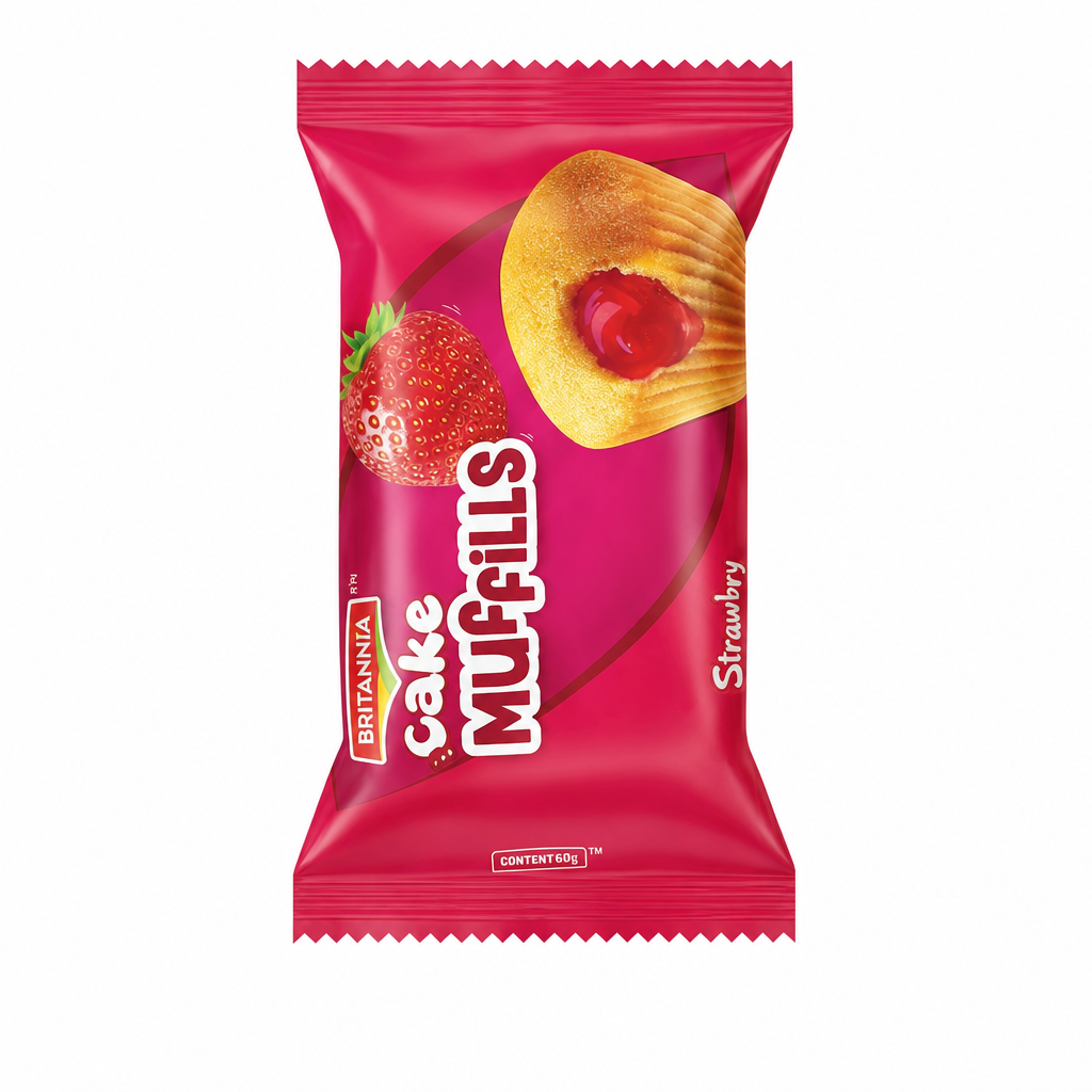 BRITANNIA TWIN CUP CAKE STRAWBERRY 60G