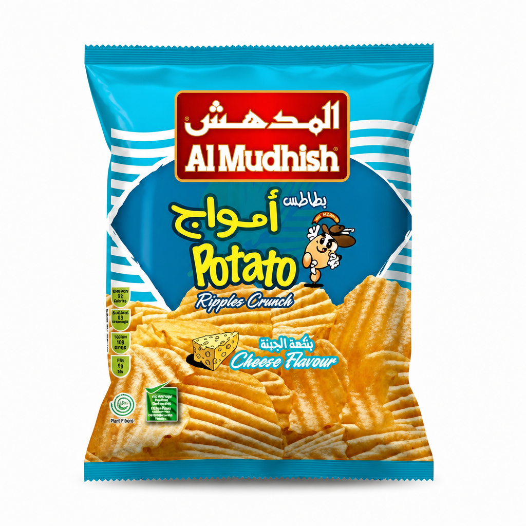 AL MUDHISH POTATO RIPPLE RUNCH CHEESE 150 GM