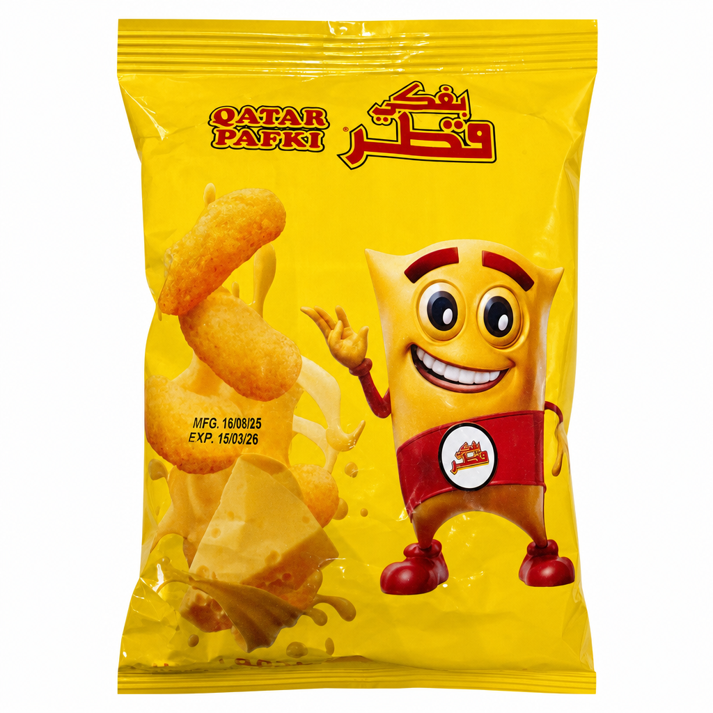 QATAR PAFKI CRISPY CORN CURLS CHEESE FLV 15GM