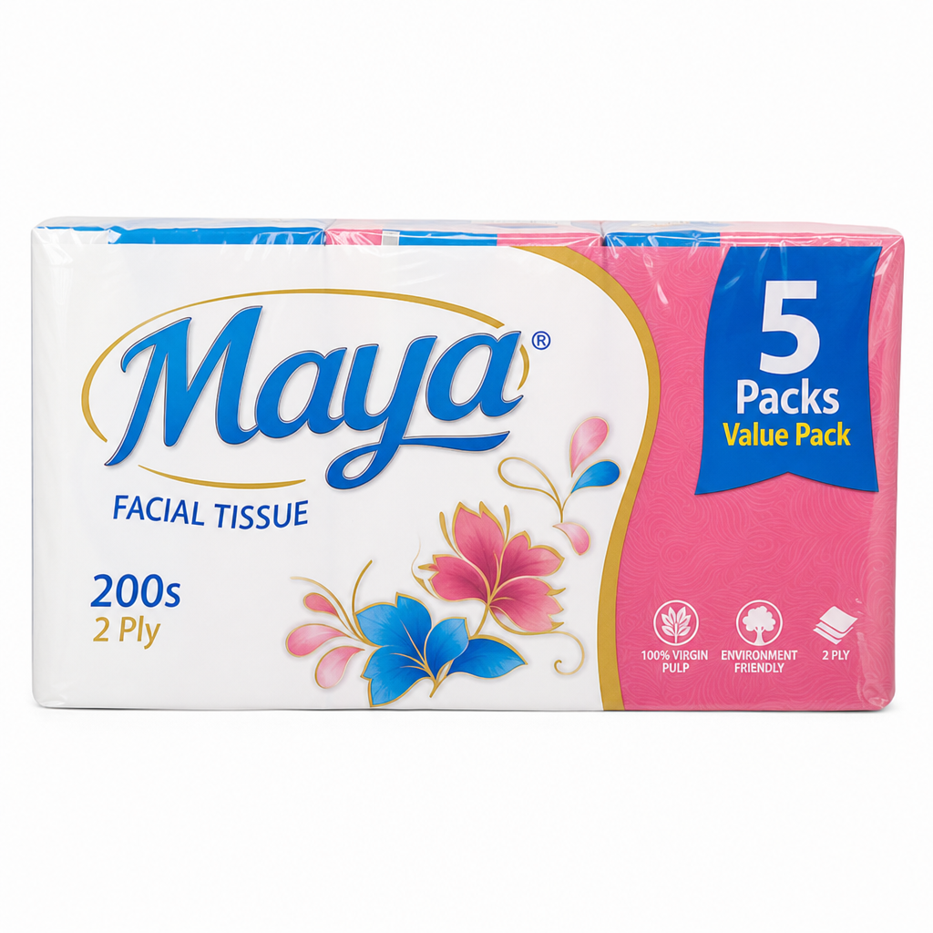 MAYA FACIAL TISSUE  200S 2 PLY 5 PCS SET