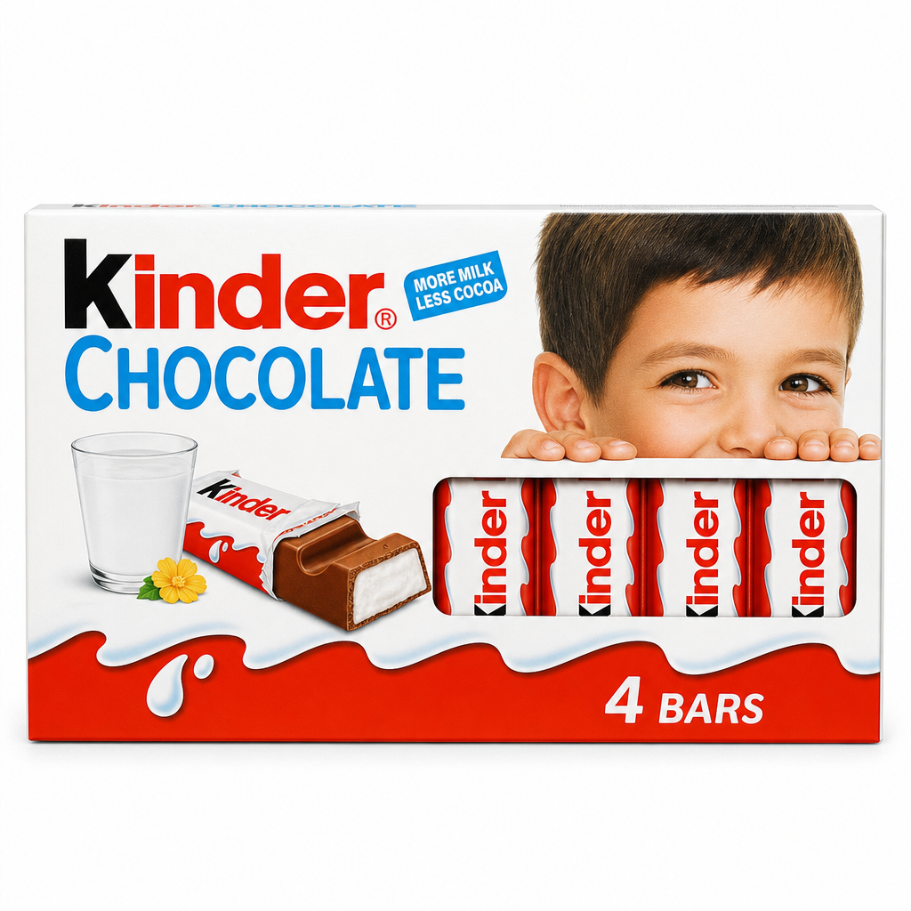 KINDER CHOCOLATE 4 BAR 50 GM X 20