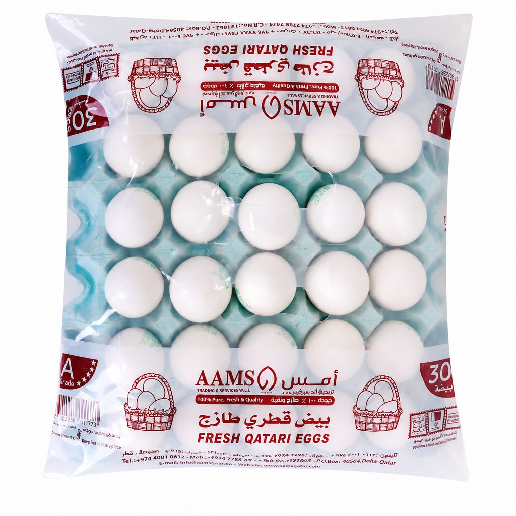 AAMS WHITE FRESH QATARI EGGS 30PCS XL