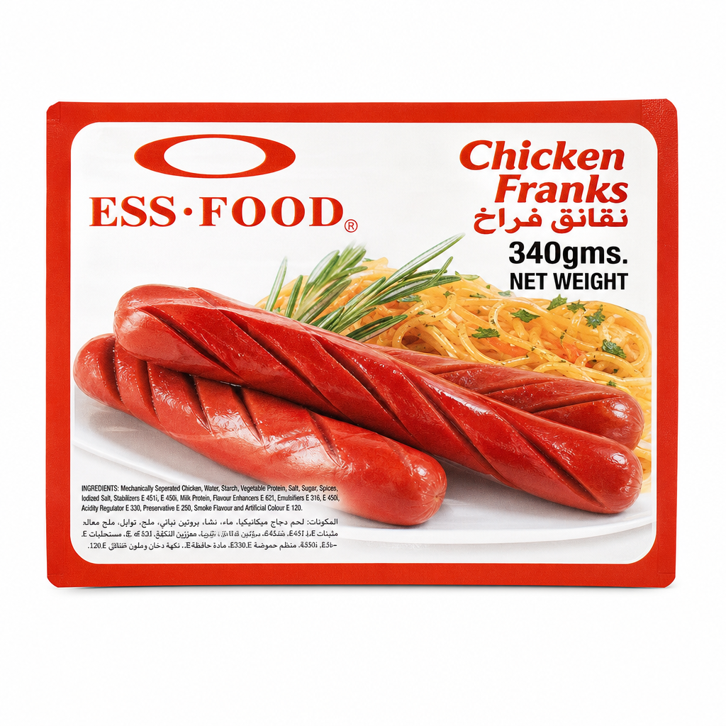 ESS FOOD CHICKEN FRANKS 340 GM