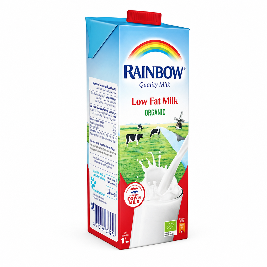 RAINBOW LF MILK ORGANIC 1LTR