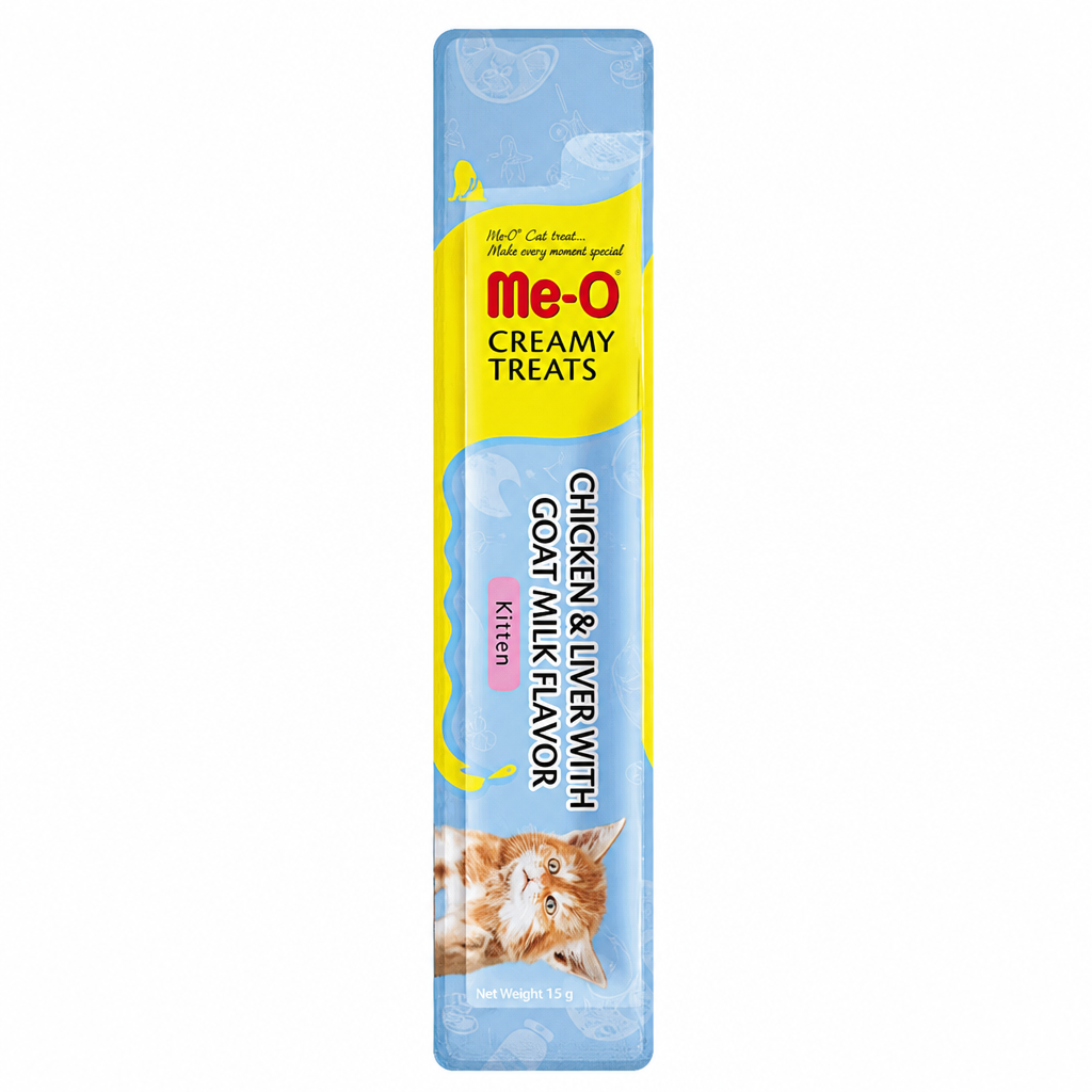 ME-O CREAMY KITTEN TREATS - CHICKEN AND LIVER WITH GOAT MILK 15GM