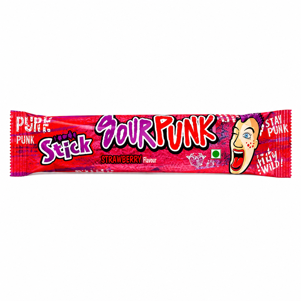 SOUR PUNK CANDY STICK STRAWBERRY 20GM