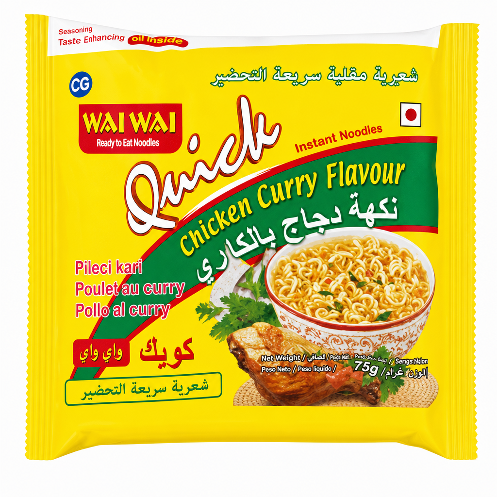 WAI WAI CHICKEN CURRY FLAVOUR 70GM