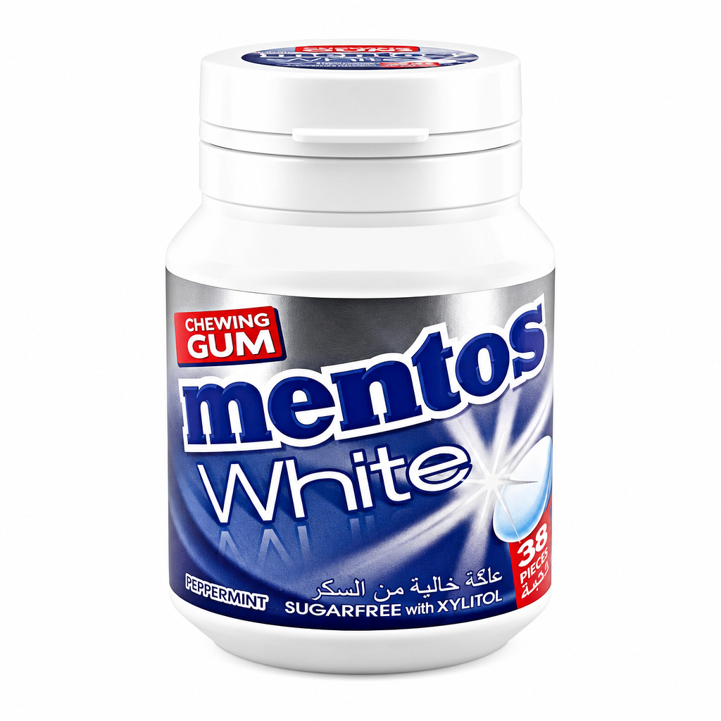PVM MENTOS GUM WHITE PEPPERMINT 54GM