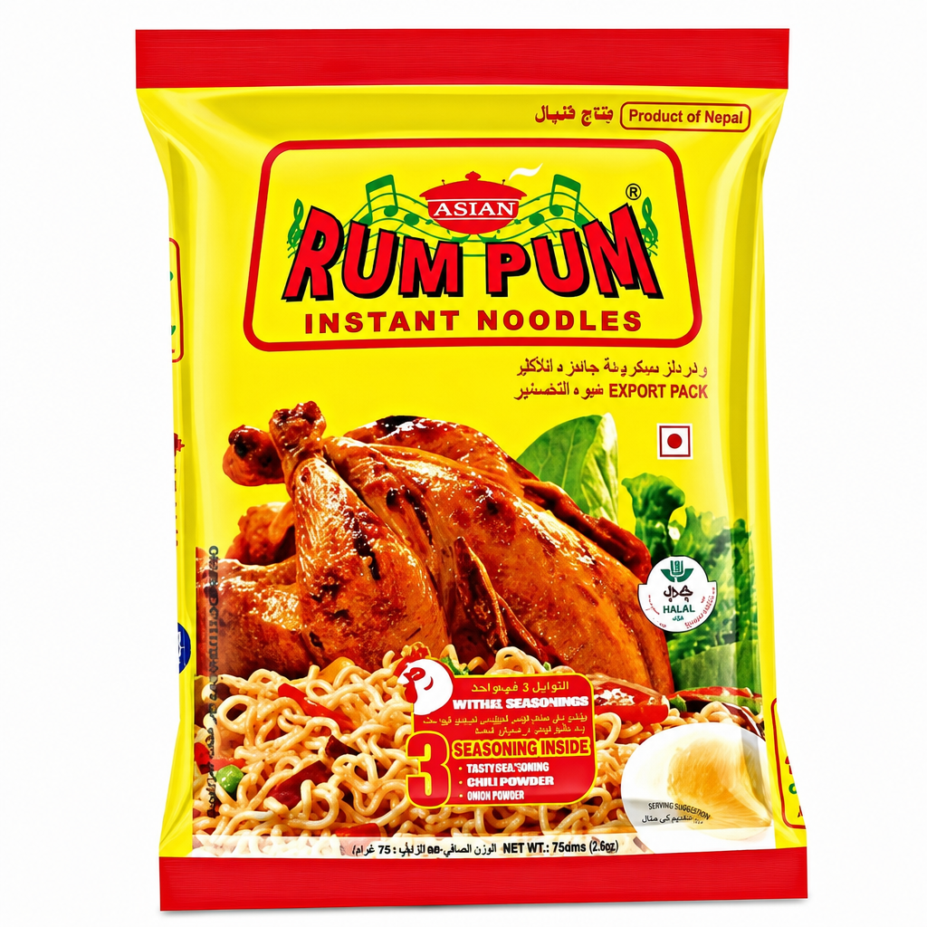 RUM PUM INSTANT NOODLES CHICKEN FLAVOUR 5X75G
