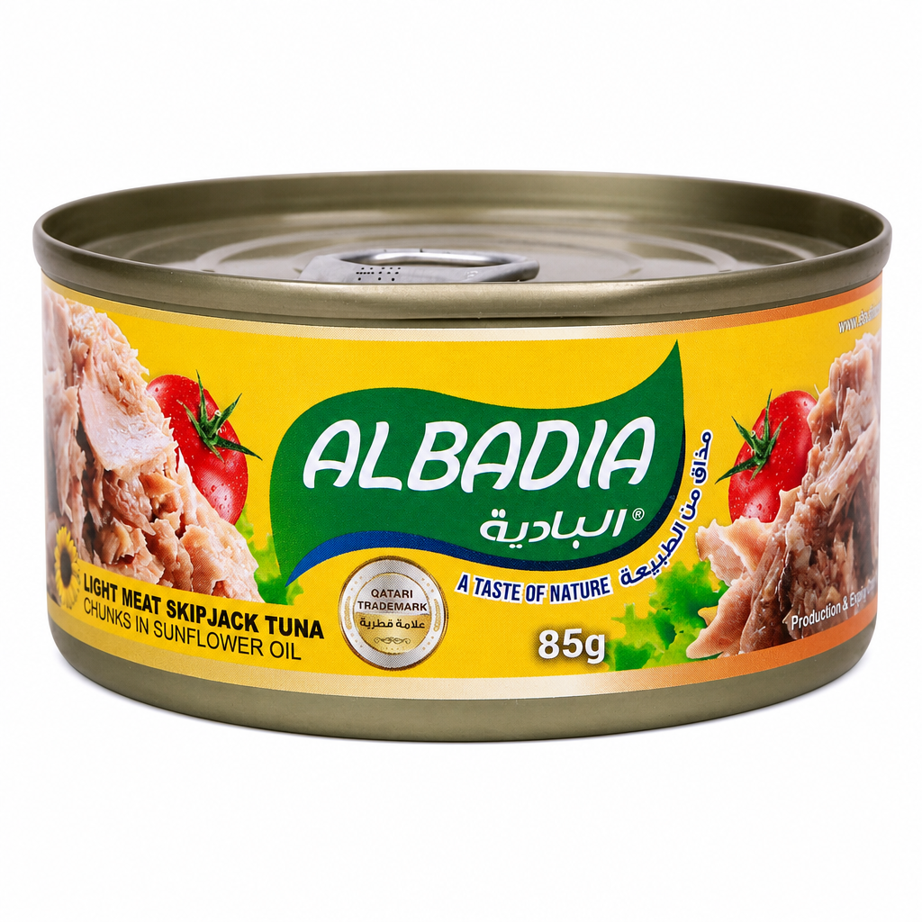 ALBADIA LIGHT MEAT SKIP JACK TUNA CHUNKS IN SUNFLOWER OIL 85G