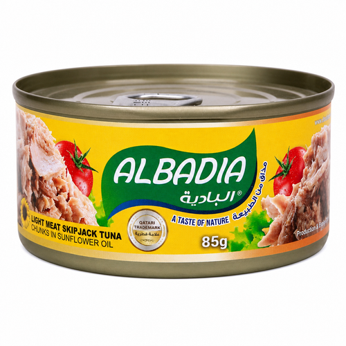 ALBADIA LIGHT MEAT SKIP JACK TUNA CHUNKS IN SUNFLOWER OIL 85G