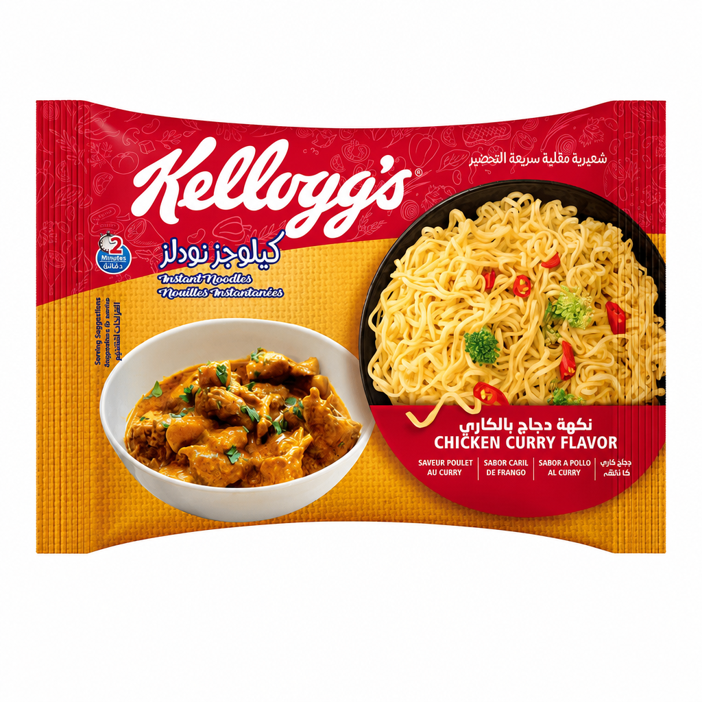 KELLOGGS CHICKEN CURRY FLAVOUR NOODLES 70G x 5PCS PKT
