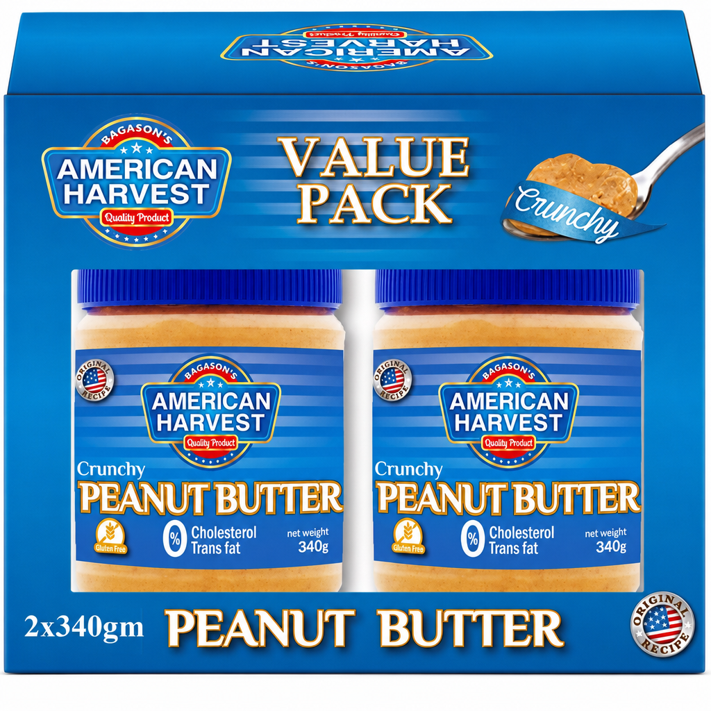 AMERICAN HARVEST PEANUT BUTTER CRUNCH 340GMX2