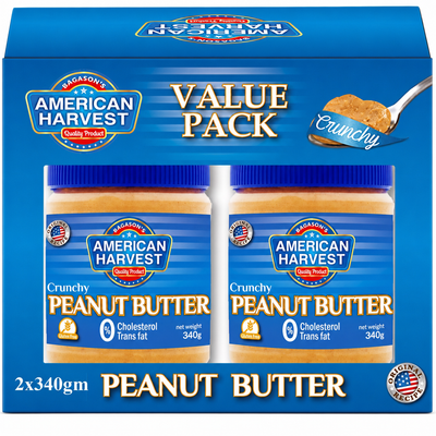 American Harvest Crunch Peanut Butter 2 × 340 g